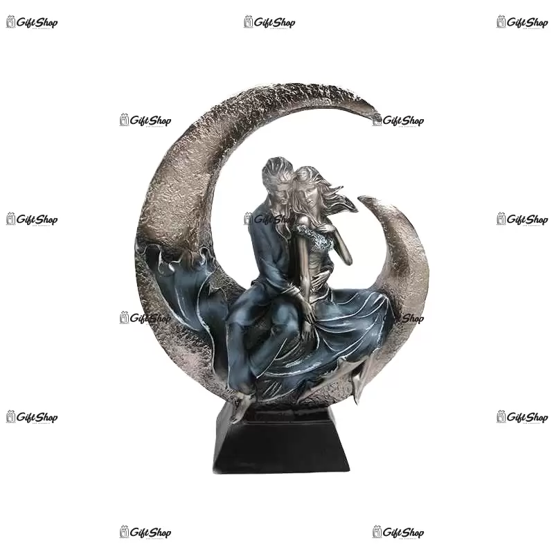Indragostiti in semiluna, statueta din rasina